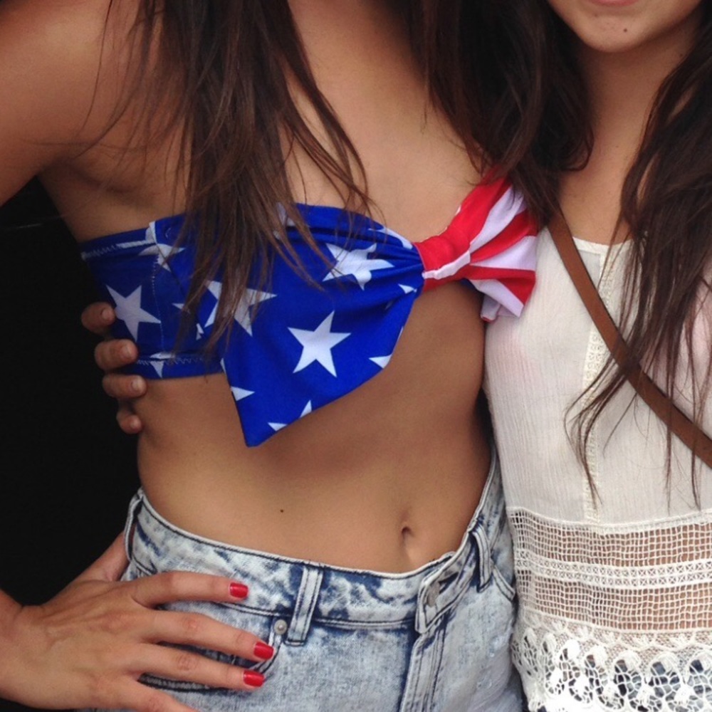 4th of July bow bikini top